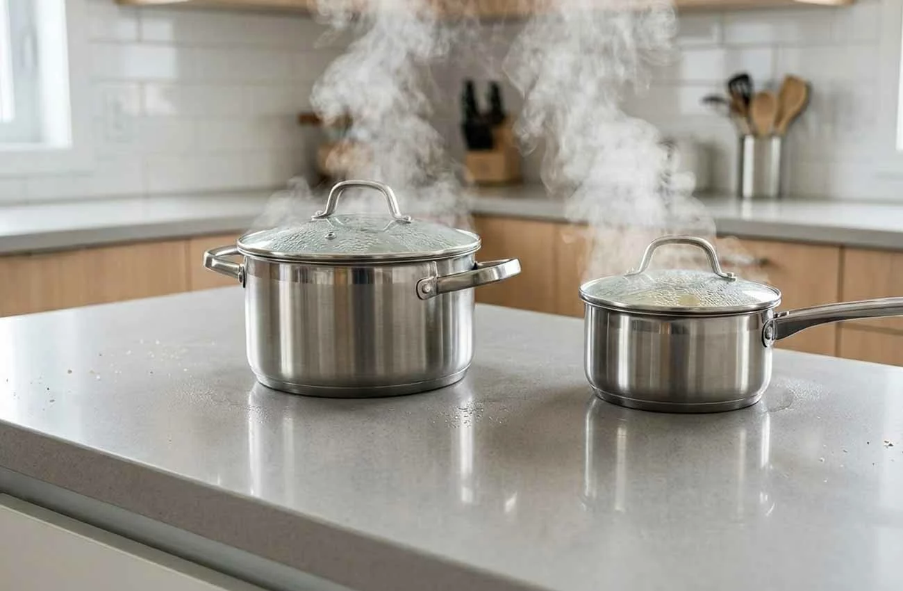 plaque de cuisson invisible pour plan de travail Dekton