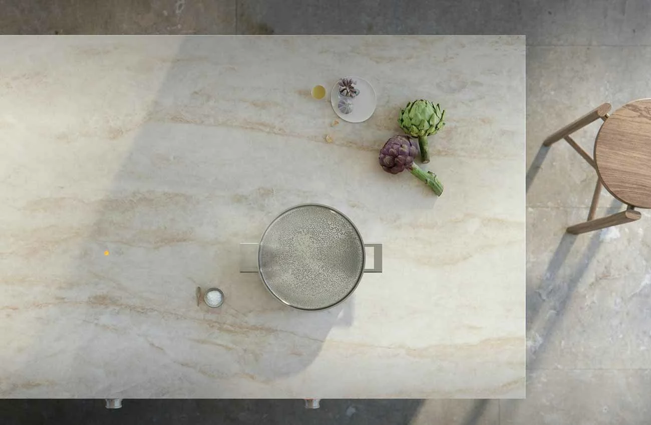plaque de cuisson invisible pour plan de travail Dekton