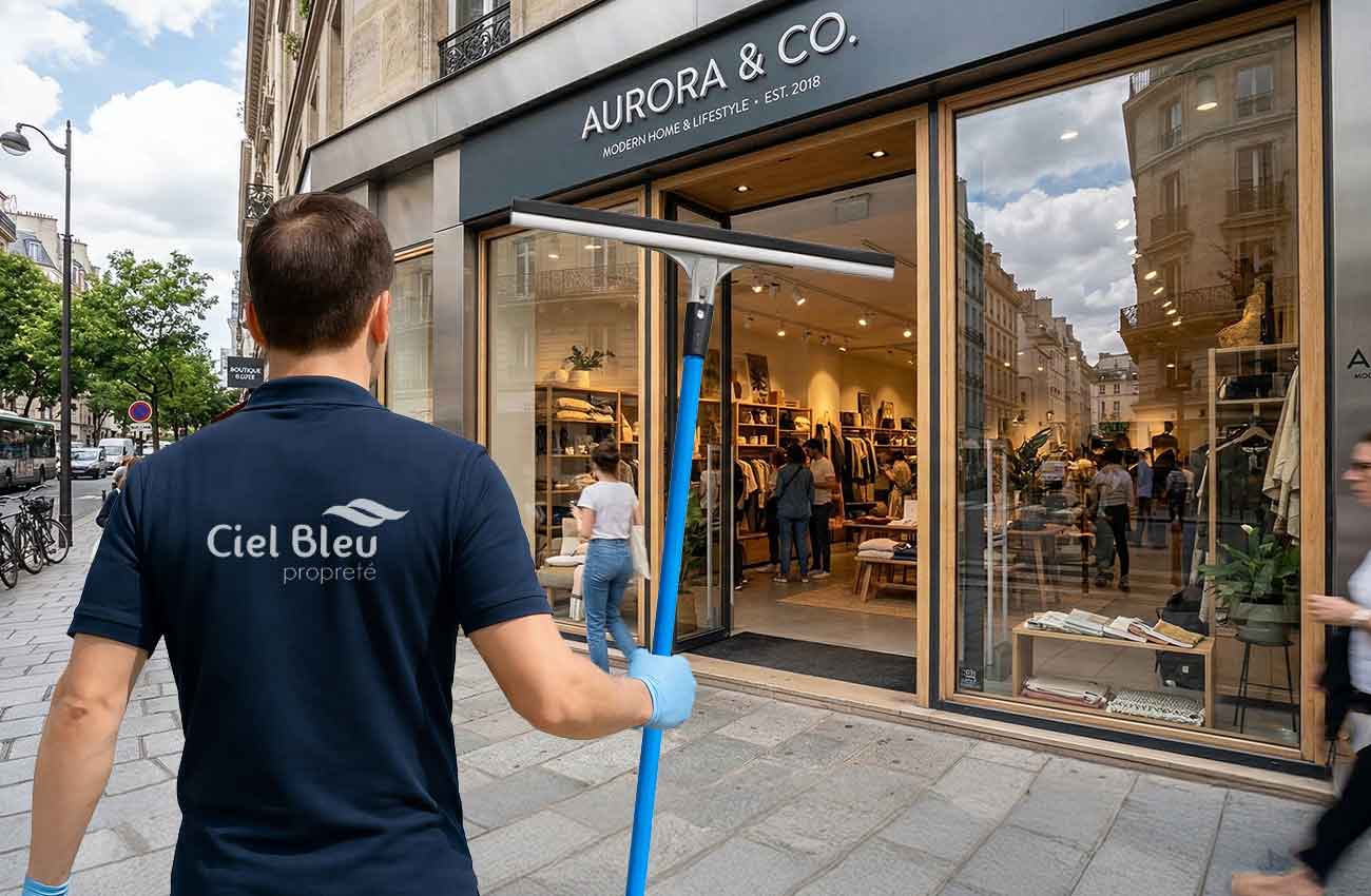 Nettoyage des vitrines commerces