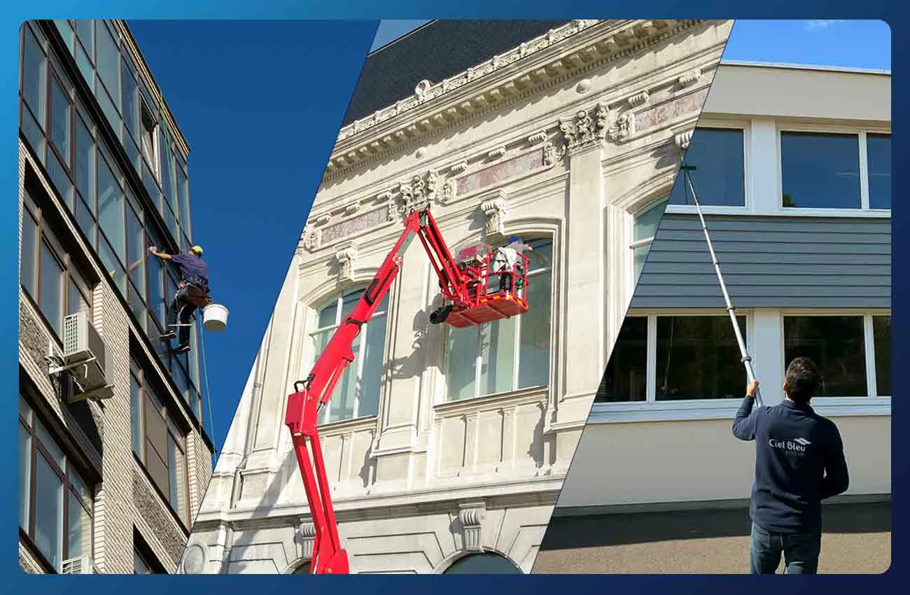 Lavage des vitres en hauteur